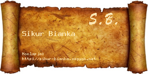 Sikur Bianka névjegykártya